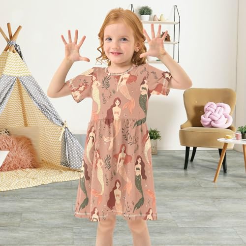 KLL Girls Fashion Dress Short Sleeve Casual Loose Sundresses for Girls4