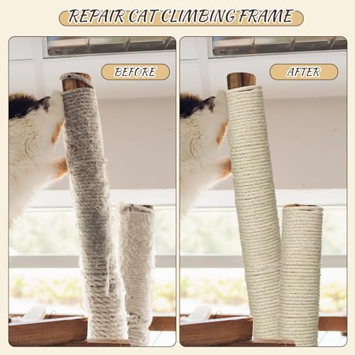 400 pies de cuerda de sisal para rascador de gatos miniatura 4