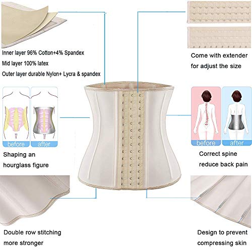 Image of ECOWALSON Waist Trainer for Women - 9 /25 Steel Bones & Additional Extender Cincher Corset for Hourglass body Shaper