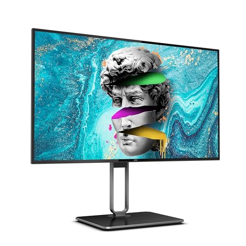 Image of AOC U27U2DP 27 inch 4K Frameless Monitor, UHD 3840 x 2160, KVM, RJ45, USB-C Docking, Height Adjustable Stand