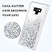 Caka Glitter Case for Galaxy Note 9 Case Liquid Bling Shiny Sparkle Flowing Floating Luxury Fashion for Women Girls Soft TPU Clear Glitter Cover Phone Case for Samsung Galaxy Note 9 (Silver)