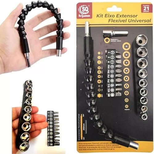 Kit Extensor Prolongador Flexível Parafusadeira Universal