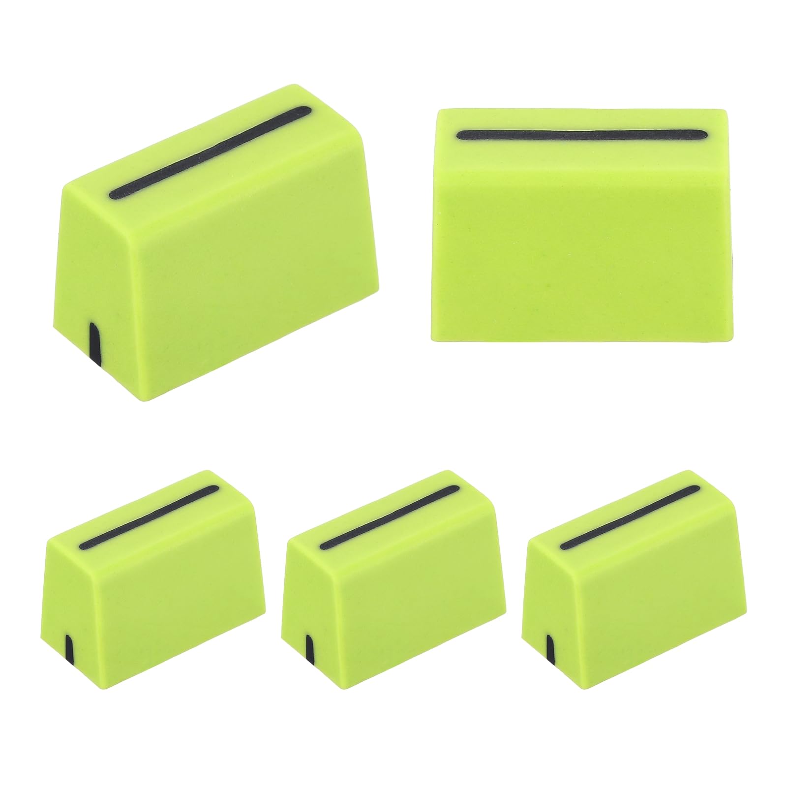 MECCANIXITY Universal Fader Knobs, Green Mixer Fader Caps Slider Potentiometer Replacement Rubber for DJ Controller Mixer Console, 5 Pack