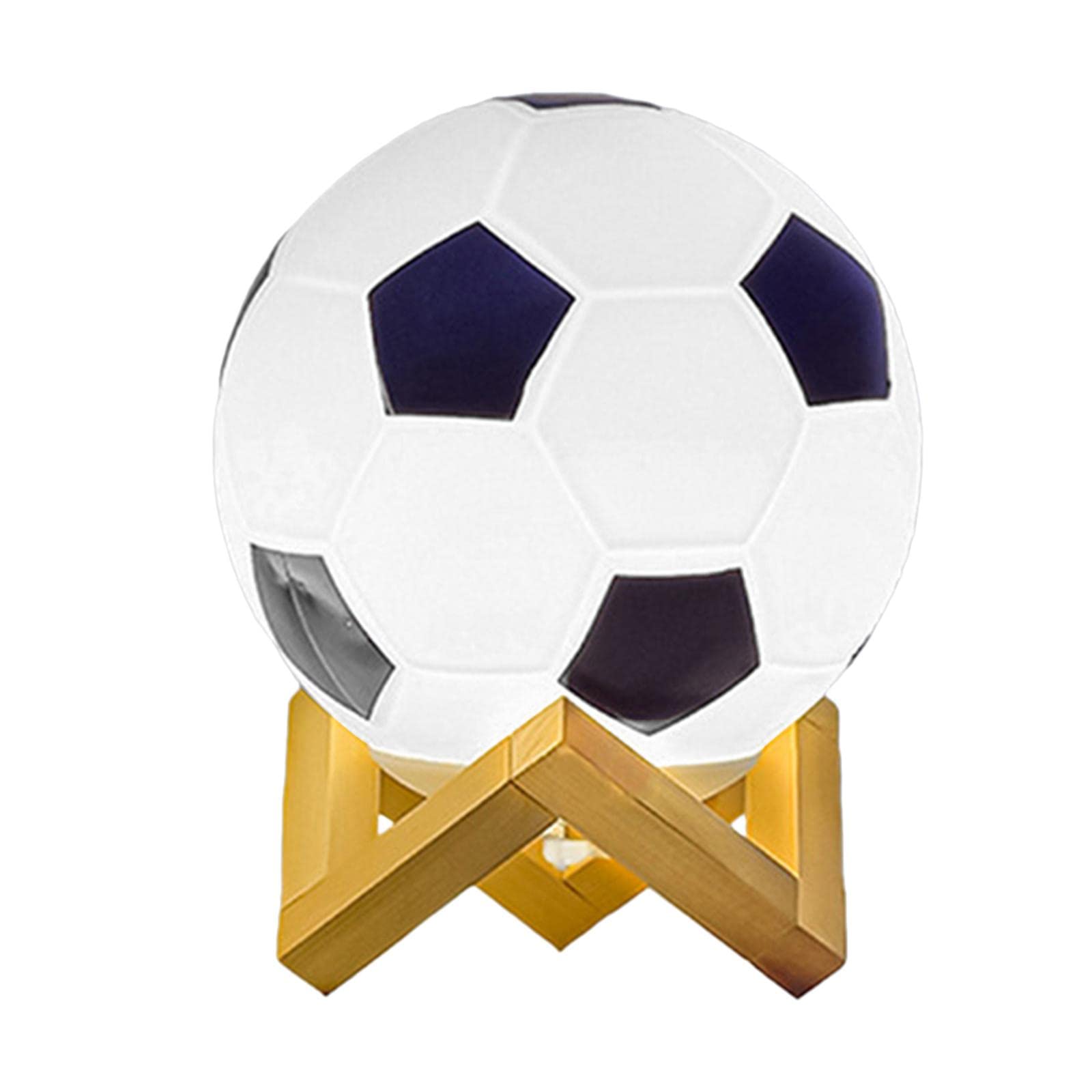 Lampe de table bois veilleuse football avec port USB intégré