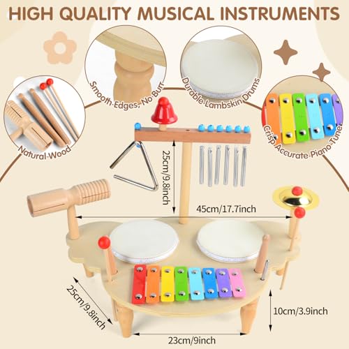 Batería musical infantil para aprender jugando en casa con xilófono 6