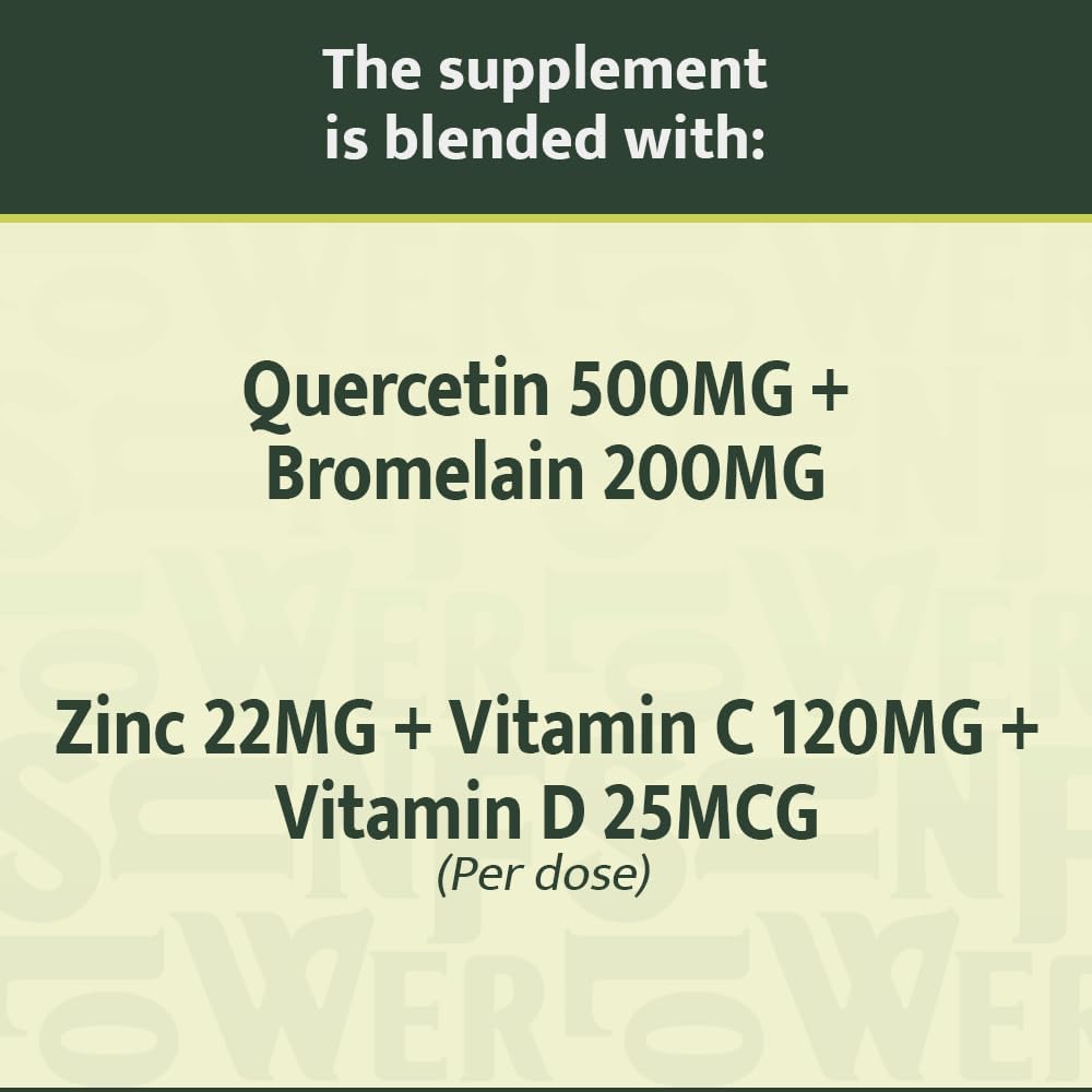 Quercetin with Vitamin C and Zinc - Quercetin with Bromelain - Quercetin 500mg - Zinc Quercetin - 120 Veggie Caps - Quercetin Supplements + Vitamin D3 - (Non-GMO, Gluten-Free, Vegan) 2 Month Supply - Image 5