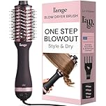 L'ANGE HAIR Le Volume 2-in-1 Titanium Brush Dryer | Hot Air Blow Dryer Brush in One with Oval Barrel | Hair Styler for Smooth, Frizz-Free Results for All Hair Types (Black - 60mm)