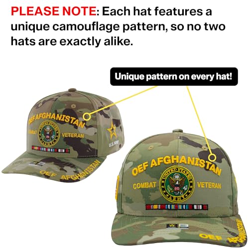Image of Operation Enduring Freedom OEF Afghanistan Veteran Hat for Men Official Licensed US Army Combat Veterans Cap