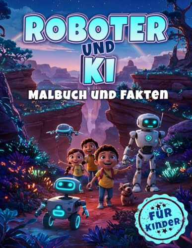 Roboter und KI Malbuch und Fakten: Ein kreatives Ausmal- und Wissensbuch ueber die faszinierende Welt der kuenstlichen Intellige