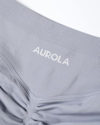 Image of AUROLA Influence Workout Shorts for Women,2.5 3.5 4.5 5.5 6.5 No Roll Up Squat Proof Scrunch Seamless Compression Gym Short