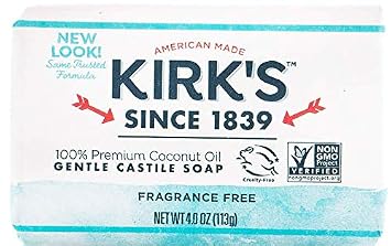 Kirks, Soap Bar Castile Fragrance Free, 4 Ounce