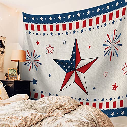 Chees D Zone Independence Day Wall Hanging Tapestry,Usa Flag Star Fabric Throw Tapestries,Red Stripe Firework Home Decor For Living Room Bedroom Party Festival Dorm Thin Blue Line 39X59In #TOP2
