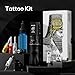 HAWINK Tattoo Kit Tattoo Gun Wireless Tattoo Machine Normal/Stippling Mode 7 Adjustable Stroke 1800mAh Power with RCA Section 20pcs Tattoo Cartridges Needles 7 Colors Ink forTattoo Artists HWE86KIT-1