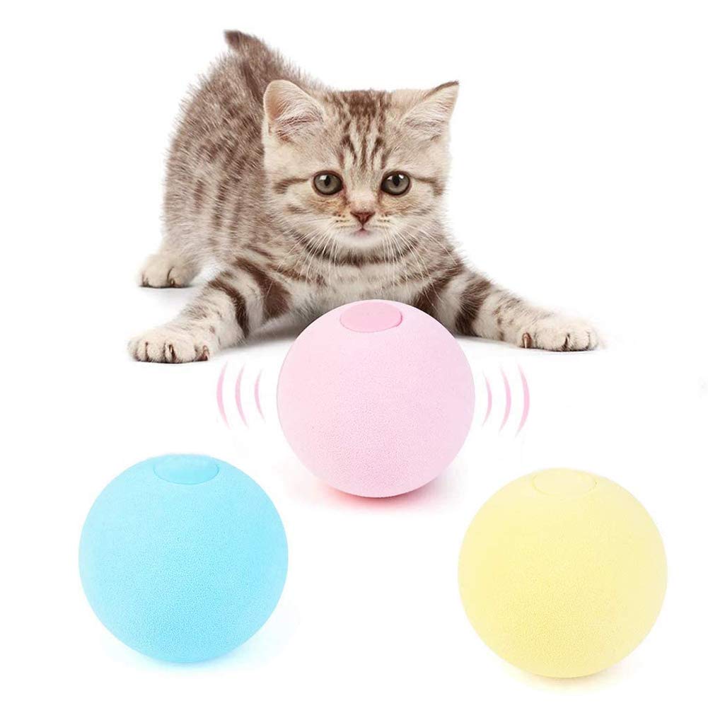 Jouet intelligent pour chat - Balle interactive pour chat - Jouet de dressage pour chat - Jouet couineur pour chat - Jouet pour chaton (cricket jaune, matériau EVA)