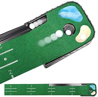 Champkey PUTTECH Hazard Golf Putting Mat - True Roll Surface & Non Slip