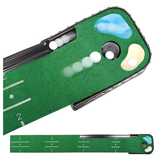 Champkey PUTTECH Hazard Golf Putting Mat - True Roll Surface & Non Slip Bottom Golf Putting Green - Bunker & Water Hazard for Accuracy Training - Ideal Gift for Home, Office, Outdoor Use