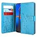Produktbild CMID Motorola Moto E6 Plus Hülle, Ständer PU Leder Brieftasche Handytasche Flip Bookcase Schutzhülle Cover mit Handschlaufe für Moto E6 Plus (Blau)