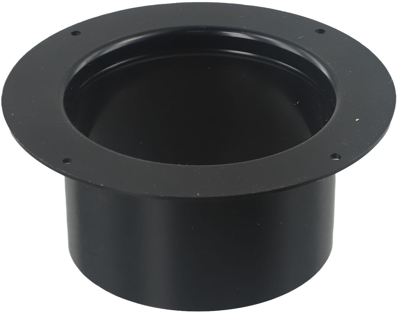 ABS Wall Flange Connector for Ventilation Pipe Air Ducting, Round Exhaust Fan Fitting for Home Kitchen Bathroom HVAC System, High Strength Low Resistance, Black (100mm/125mm/150mm)(100mm)