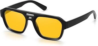 Aviator Sunglasses for Women Men Trendy Square Retro Double Bridge Aviators Sunglasses FZN822