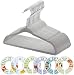 Minnebaby 30 Pack Neutral Grey Baby Clothes Velvet Hangers-Ultra Thin No Slip Nursery Hangers with 6 Pcs Baby Clothing Dividers
