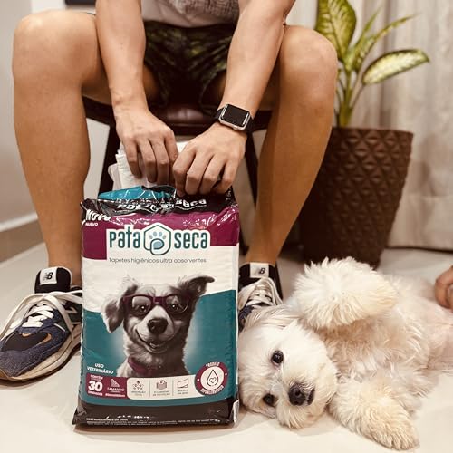 Tapete Higiênico para Cães Pata Seca Slim 80x60cm Com 30 Unidades - Design Compacto, 06 Camadas Tecn