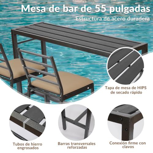 Mesa de bar de 55 pulgadas M Bel-Set para terrazas con poco espacio exterior 4