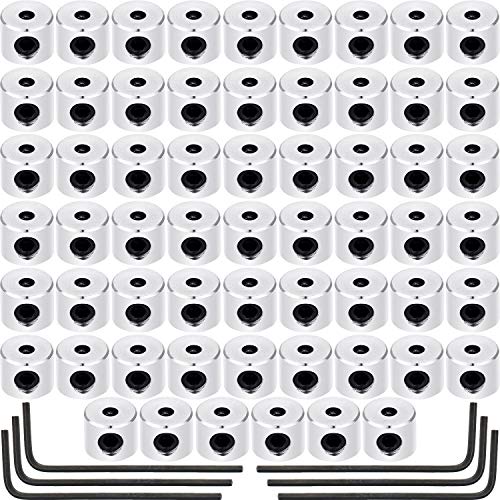 Leinuosen 60 Stücke Stift Keepers Verschluss Schließe Pin Rücken Ersatz mit Schraubenschlüssel (Silber Farbe, 6 x 5 mm)