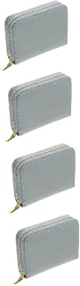 Luxshiny 4 Peças Carteira De Couro Porta-Cartões Porta-Cartões Masculino Organizador Com Zíper Bolsa Bolsa Porta-Cartões De Grande Capacidade Bolsa Para Cartões Porta-Cartões Ao Ar Livre