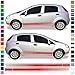 Auto-Dress® Lot de bandes latérales autocollantes pour Fiat Punto dans la couleur de votre choix – Motif Punto (blanc brillant)