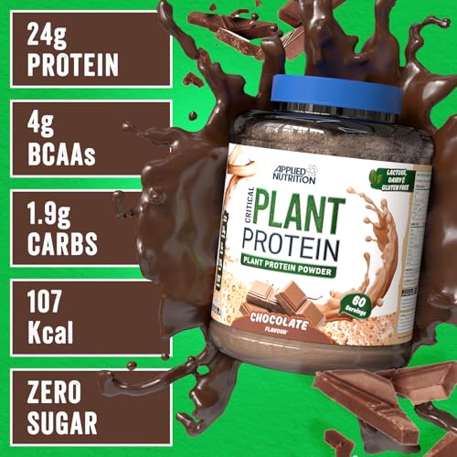 Applied Nutrition Plant Protein Powder – Critical Plant Vegan Protein Shake with SOYA, Pea, Brown Rice Proteins & Essential Amino Acids - Dairy-Free Gym Supplement (1.8kg - 60 Servings) (Chocolate) - Image 3