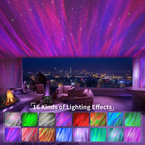 ENOKIK Northern Light Projector, Aurora Star Projector Built-in Bluetooth Speaker, White Noise Machine for Kids Adults, Galaxy Light for Bedroom/Ceiling/Party/Gift (Black)