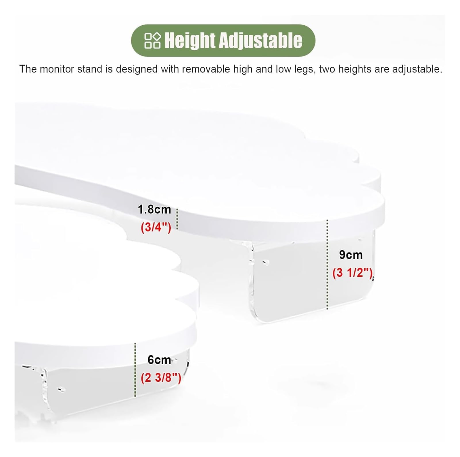 Supporto per monitor – Supporto angolare regolabile in altezza con cassetto per risparmiare spazio ed organizzazione ergonomica dell'ufficio