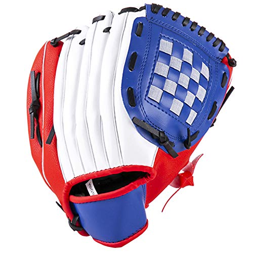 Tengcong Tech Profesionales para atrapar Guante de béisbol, Suave, sólido, Engrosamiento, Lanzador, Guantes de softbol para niños, Adolescentes, Adultos, (Rojo, 11.5)