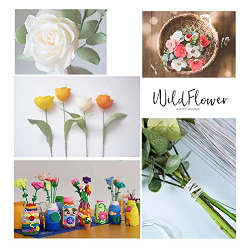 100 Pcs Floral Wire, 26 Gauge White Florist Wire Flower Wire Stems Floral Wire For Crafts, Bouquet Stem Wrapping, Wreath Making, Flower Arrangement Supplies (14 Inch) #TOP6