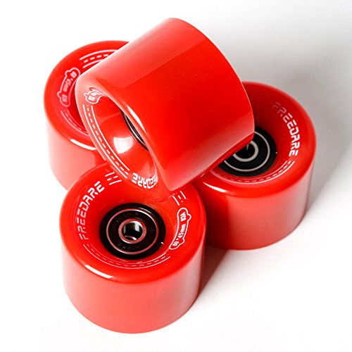 Freedare Skateboard Wheels 60Mm 83A With Bearings And Spacers Cruiser Wheels (Red,Pack Of 4) #TOP3
