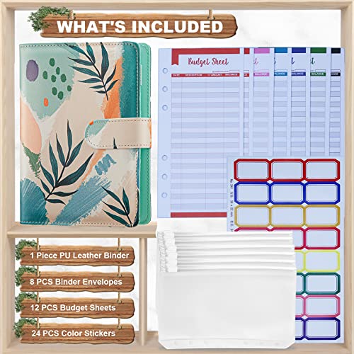 Fichário econômico com envelopes com zíper, organizador de dinheiro para dinheiro, fichário A6 de co