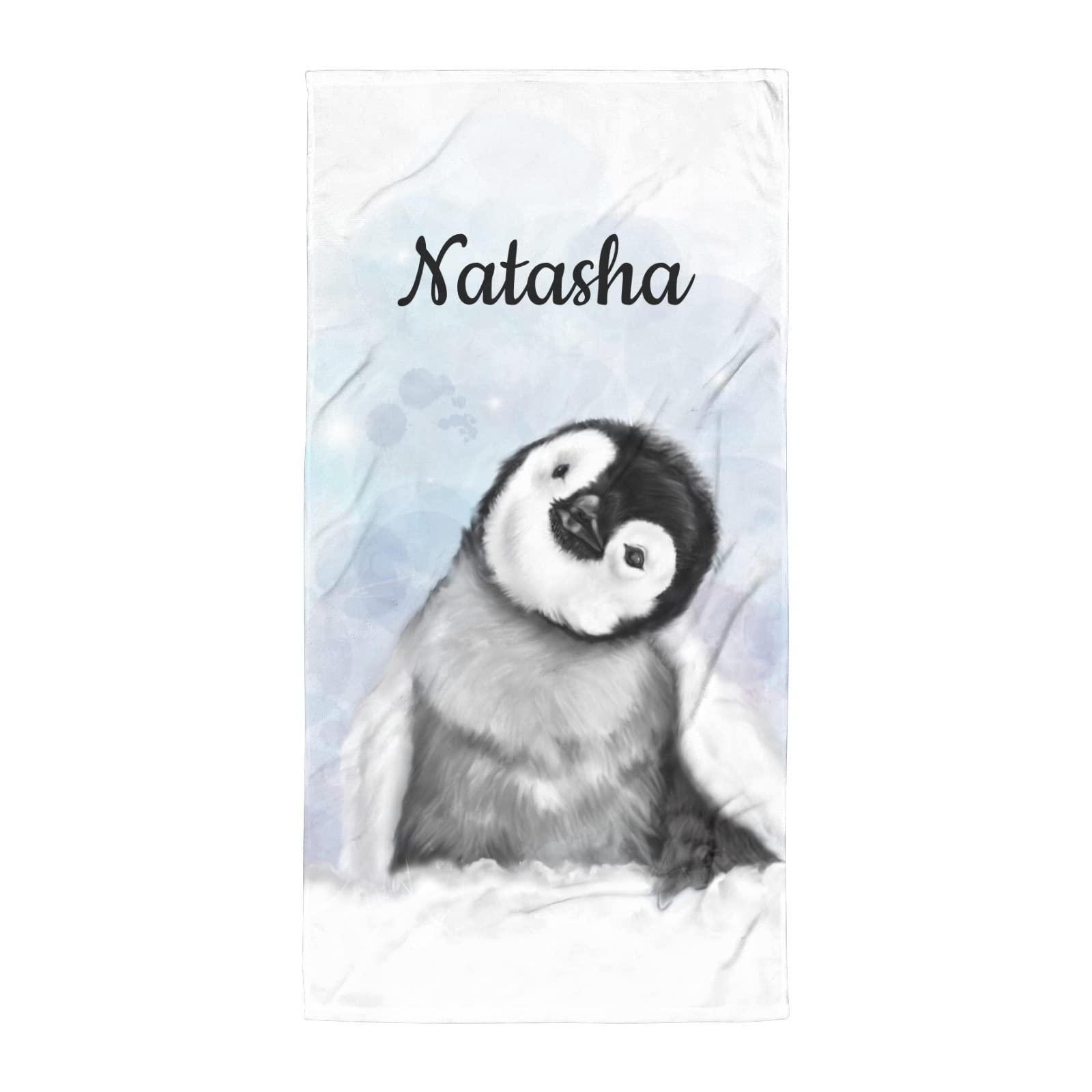 Personalise Cute Penguin Beach Towel Quick Fast Dry Super