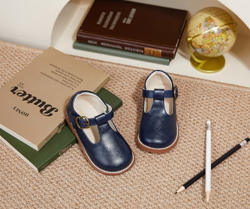 Image of PHIRAMIN Toddler Girl Mary Jane Student Oxford Shoes-Little Girl School Uniform Shoes for Wedding Party