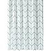 Produktbild mDesign Duschvorhang aus Polyester  modernes Badzubehör für die Dusche  wasserabweisende Duschgardine im Fischgrätenmuster  183 x 183 cm  Blaugrün und Weiß