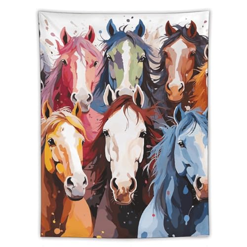 Tapisserie murale chevaux dessin animé pour colorer une chambre d'enfant
