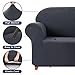 SUBRTEX Stretch Loveseat Sofa Slipcover 2 Piece Sofa Cover 2 Seater Soft Couch Slipcover Washable Furniture Covers, Jacquard Fabric Small Checks(Gray,Loveseat)