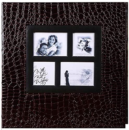Album fotografico in pelle, per matrimonio interstiziale, famiglia, 15678 cm, 660 foto, stile retrò, semplice, 34,5 x 34 x 5,5 cm (colore: marrone scuro)