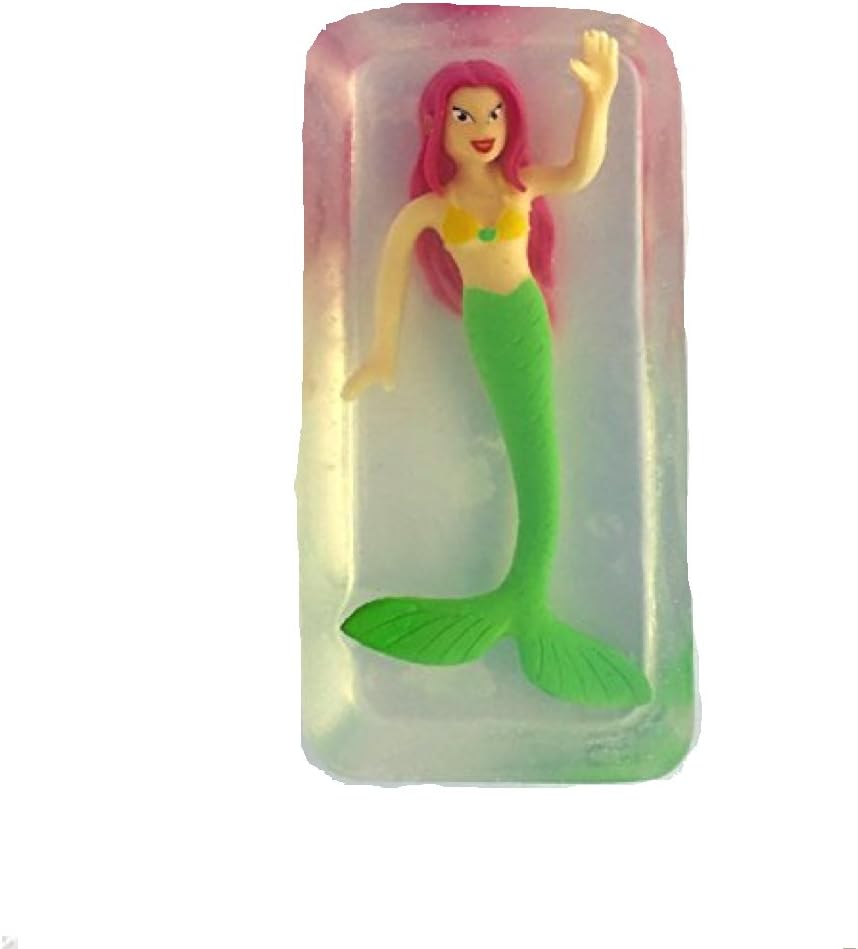 Soap kid Clear 5 Oz Rectangle Mermaid Toy Embeded Glycerin Soap
