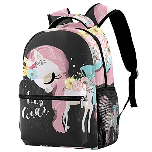 Sac à dos licorne bleu femme réglable pour soulager le dos en voyage et sortie