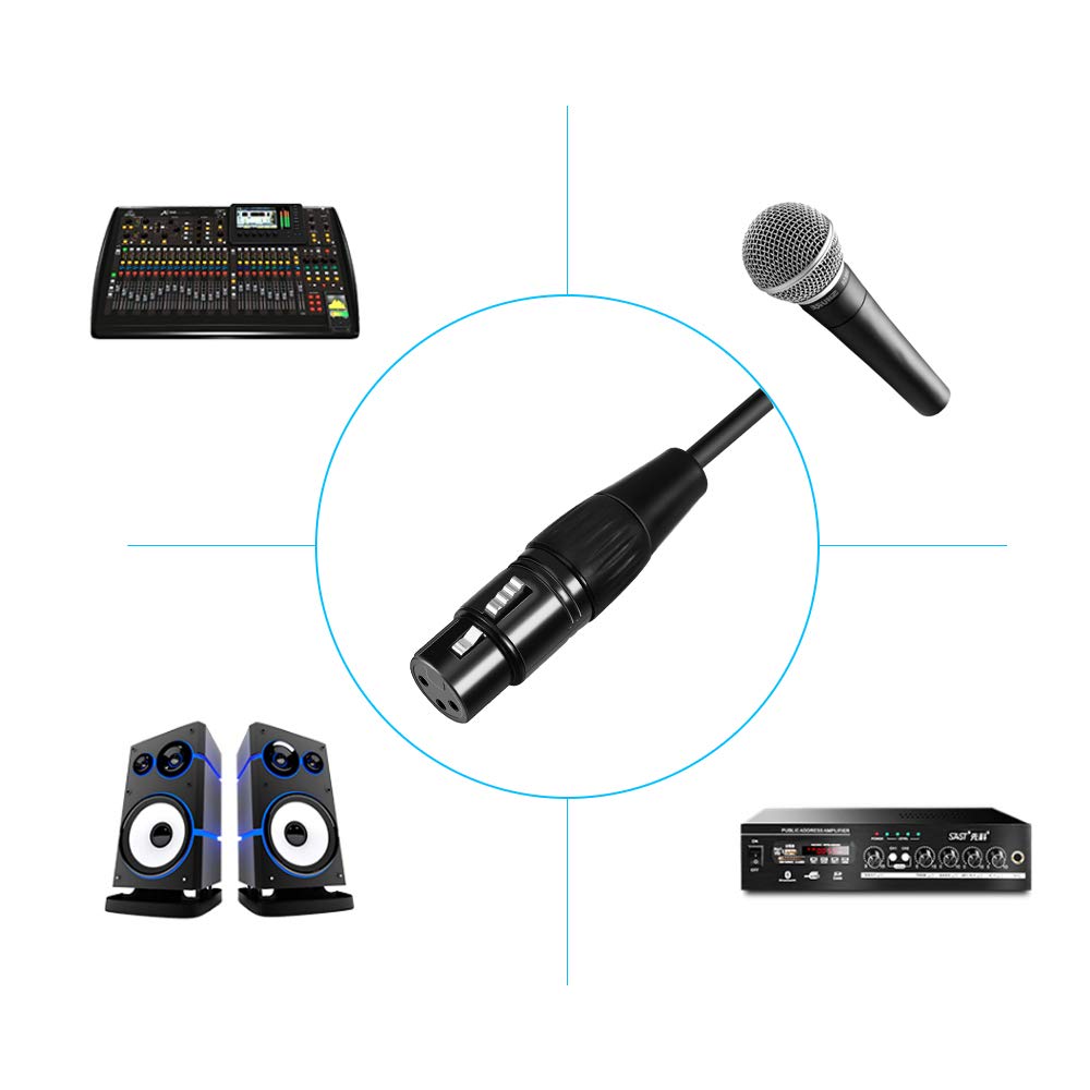 Adattatore XLR Doppio A Jack 3.5mm Femmina – Cavo Y Bilanciato Per Mixer E Altoparlanti, Placcato Oro