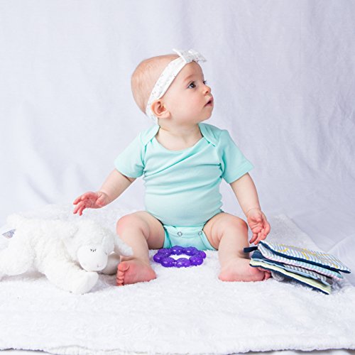 Baby Blank Short Sleeve Unisex One Piece Bodysuit (6-12 Months, Blue)4