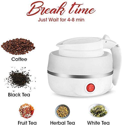 Image of PRANT Travel Folding Electric Kettle | Portable Fast-Boil Silicone Electric Kettle | | Food-Grade Foldable Kettle for Travel, Office & Home (Multicolour)