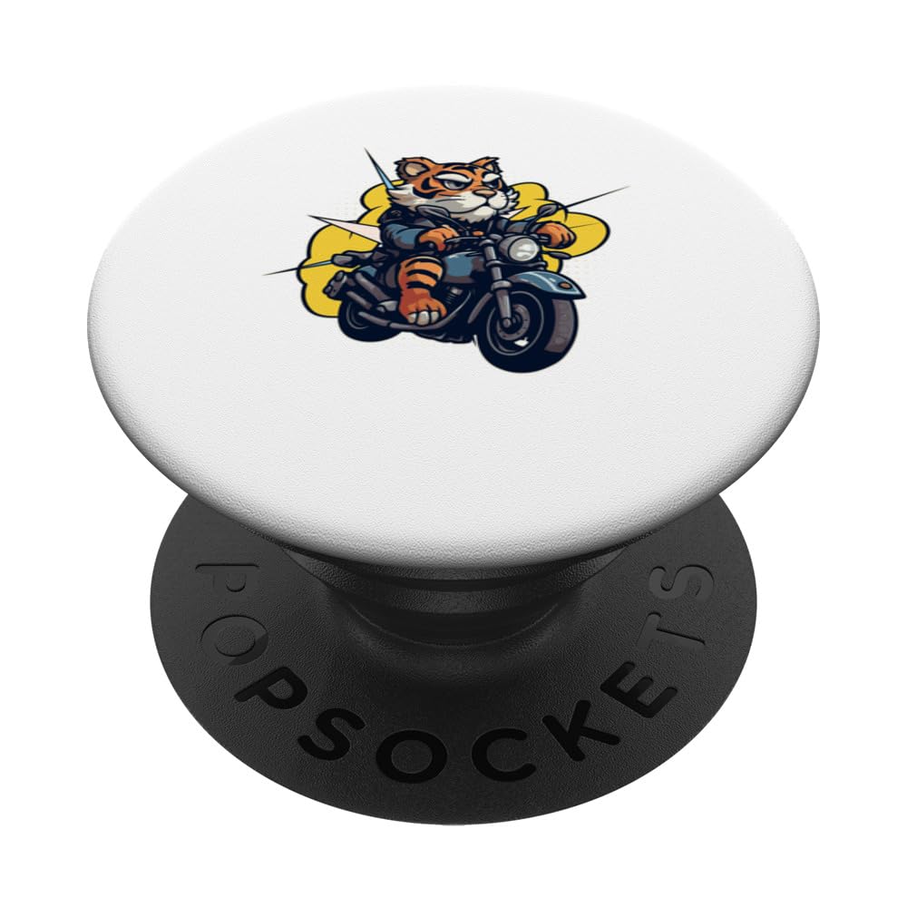 Tiger Bikers Motorcycle Wildlife Animals PopSockets Swappable PopGrip