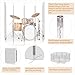 YSBLHCT Drum Shield 6 Panels 2ft x 5ft - Acrylic panel with Stainless Steel Hinges - Perfect for Churches, Home Practice, and Live Performances. (6 panels)