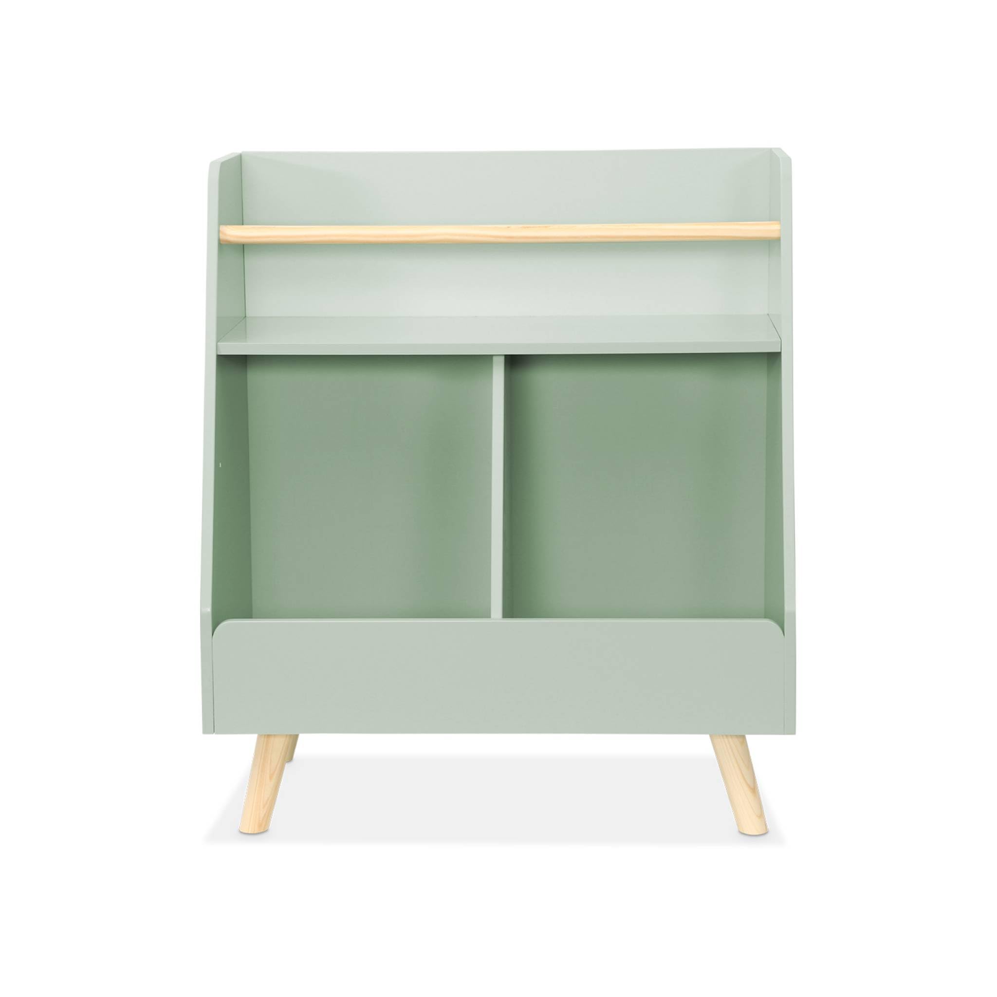 sweeek - Mueble para niños, 2 compartimentos, Tobias, Verde, 61.5x35x69.5 cm